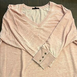Jane and Delancey Light Pink Long Sleeve V-Neck Top